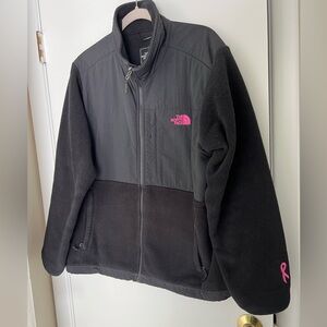 The North Face Denali Polartec Pink Cancer Logo Jacket Women Sz XXL RARE